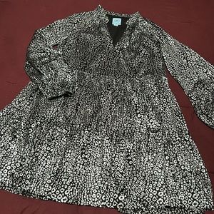 Silver Metallic Leopard Print dress